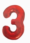 Unique Unique red 3 shaped Balloon Foil Balloon 34  Packaged''